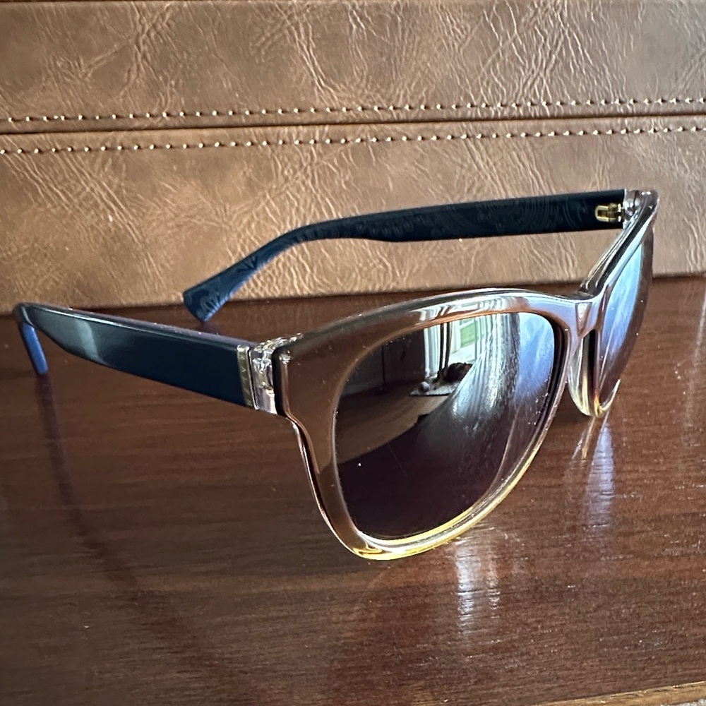 Ralph Lauren RA5196 Brown Gradient/Navy Bandana Cat-Eye Polarized Sunglasses - Picture 4 of 6